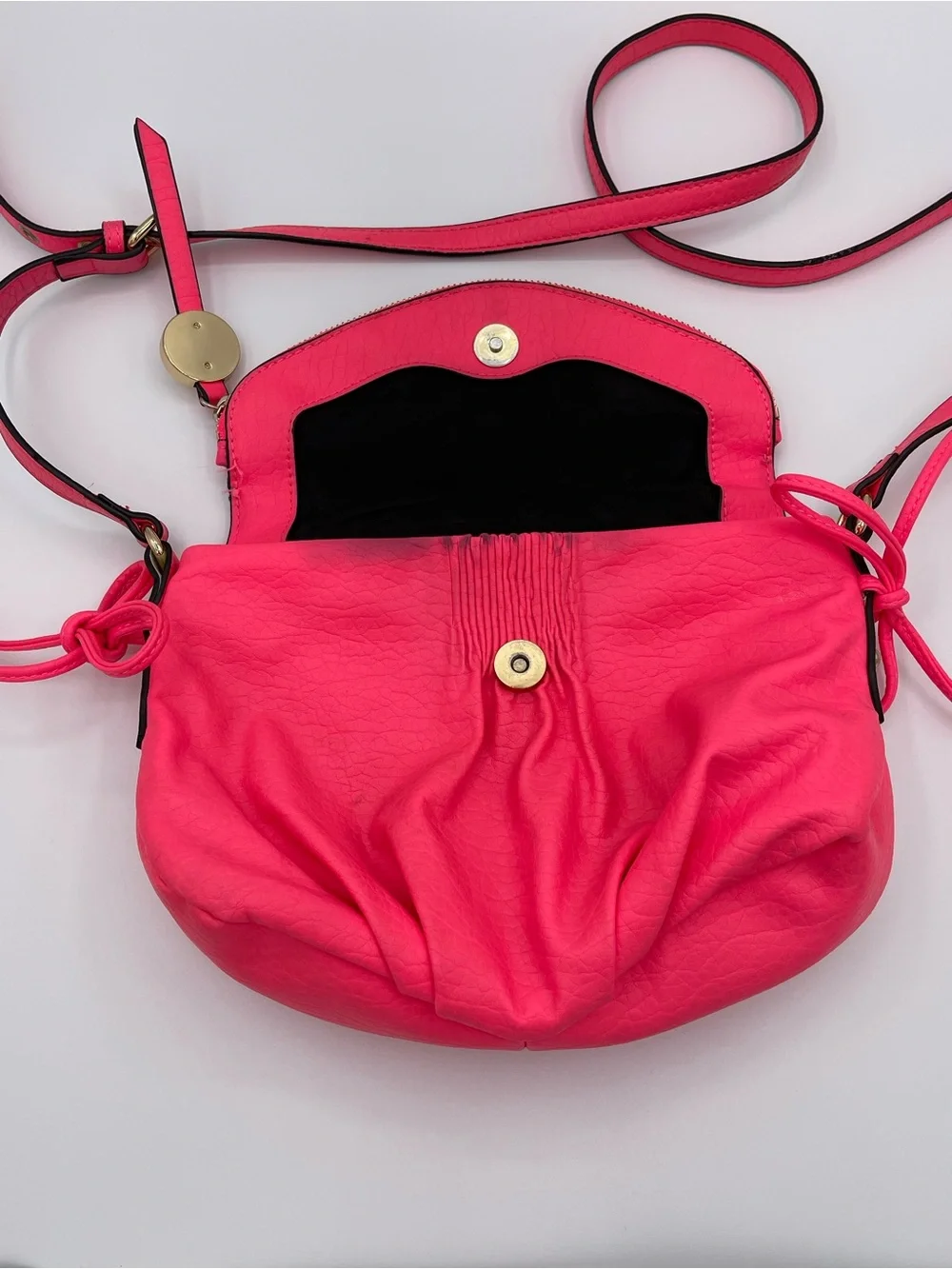 Juicy Couture Hot Pink Crown Charm Crossbody Bag